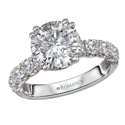 8-Stone Semi-Mount Diamond Engagement Ring