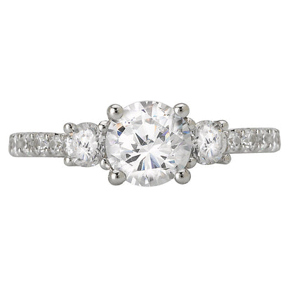 3 Stone Semi-Mount Diamond Ring