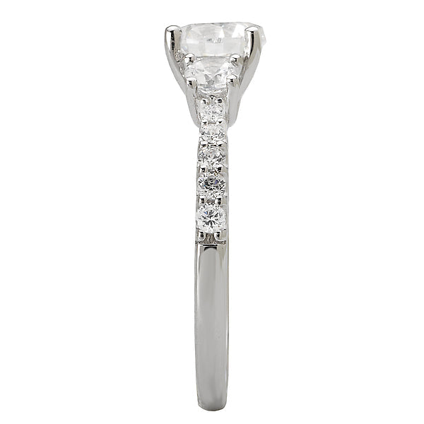 3 Stone Semi-Mount Diamond Ring