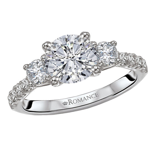 3 Stone Semi-Mount Diamond Ring