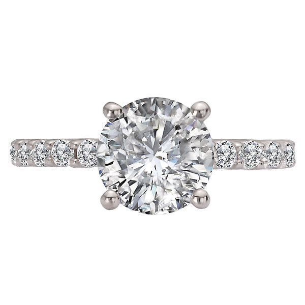 Peg Head Semi-Mount Diamond Ring
