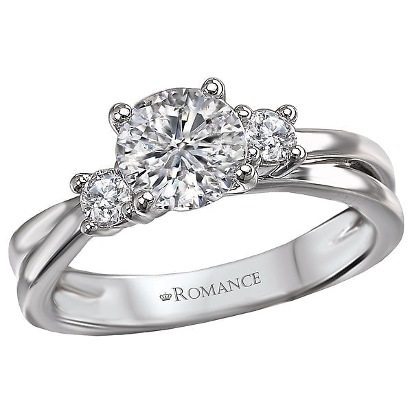 3-Stone Semi-Mount Diamond Ring