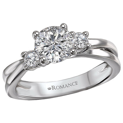 3-Stone Semi-Mount Diamond Ring