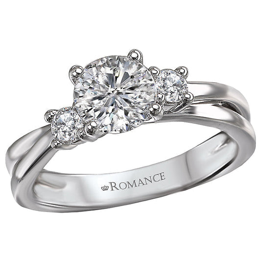 3-Stone Semi-Mount Diamond Ring