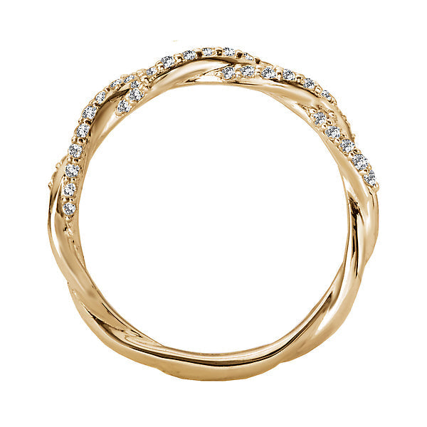 Twisted Style Diamond Wedding Band