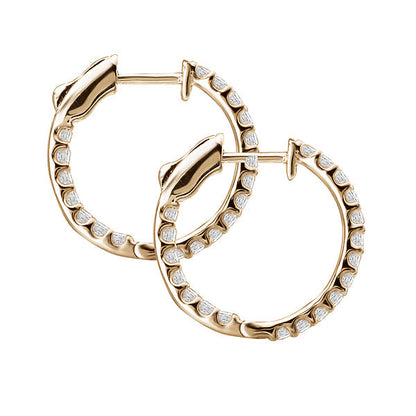 Ladies Fashion Diamond Hoop Earrings