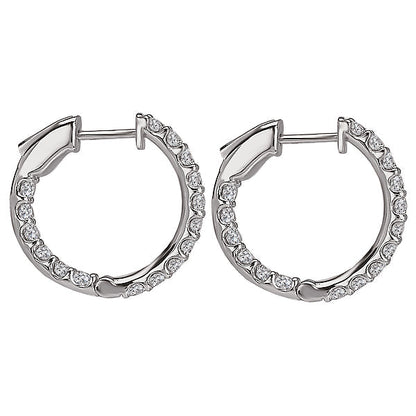 Ladies Fashion Diamond Hoop Earrings