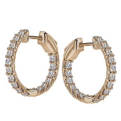 Ladies Fashion Diamond Hoop Earrings