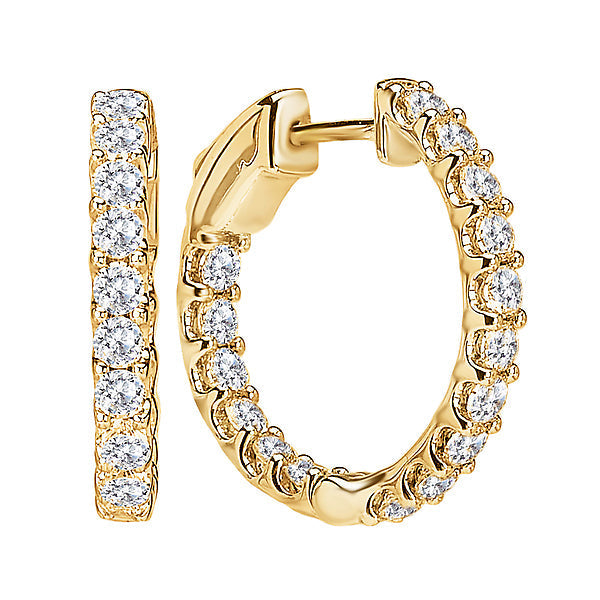 Ladies Fashion Diamond Hoop Earrings