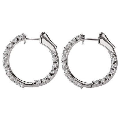Ladies Fashion Diamond Hoop Earrings