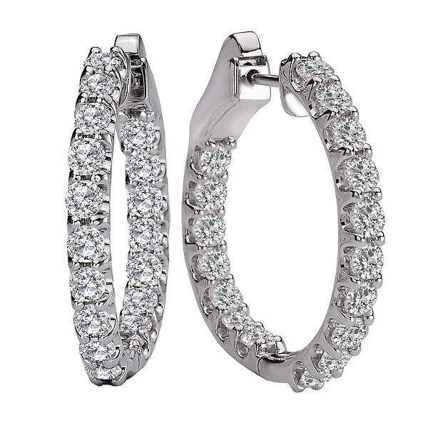 Ladies Fashion Diamond Hoop Earrings