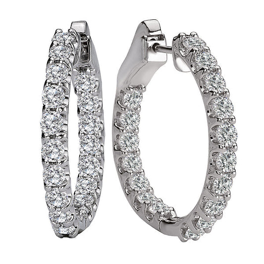 Ladies Fashion Diamond Hoop Earrings