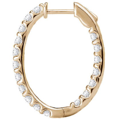 Ladies Diamond Hoop Earrings