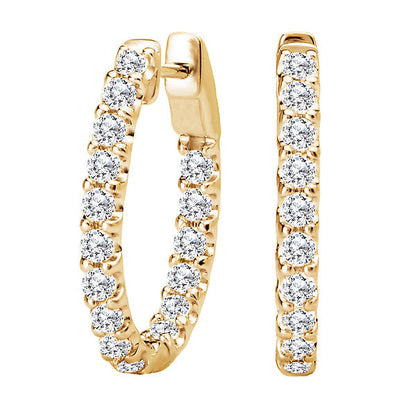 Ladies Diamond Hoop Earrings