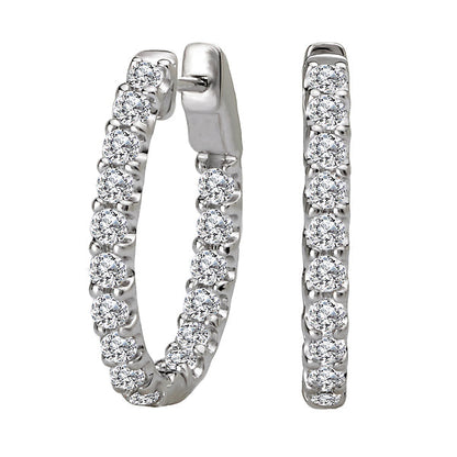 Ladies Diamond Hoop Earrings