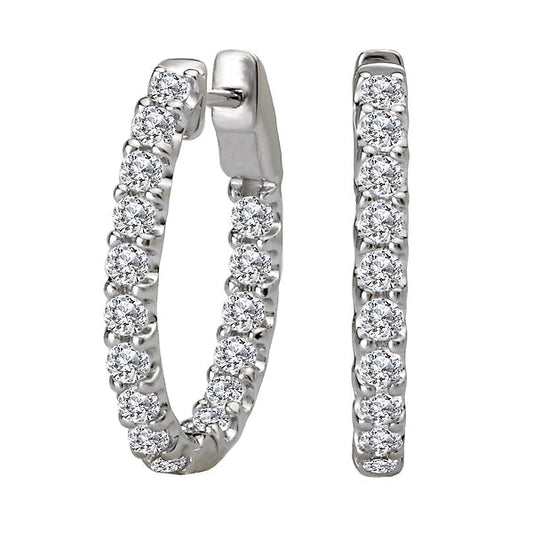 Ladies Diamond Hoop Earrings