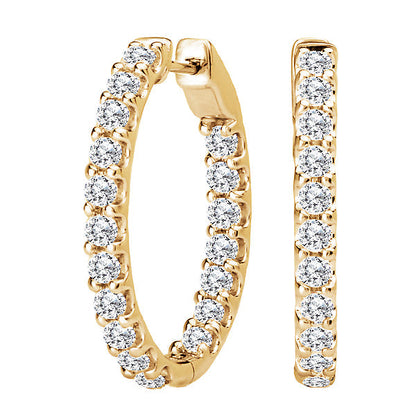 Ladies Diamond Hoop Earrings