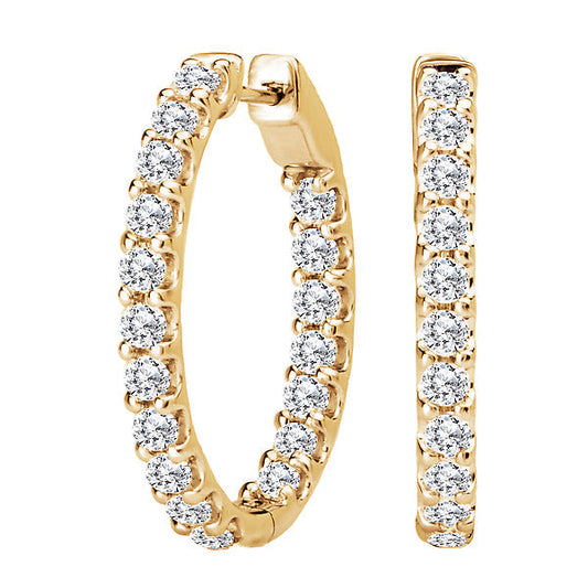 Ladies Diamond Hoop Earrings
