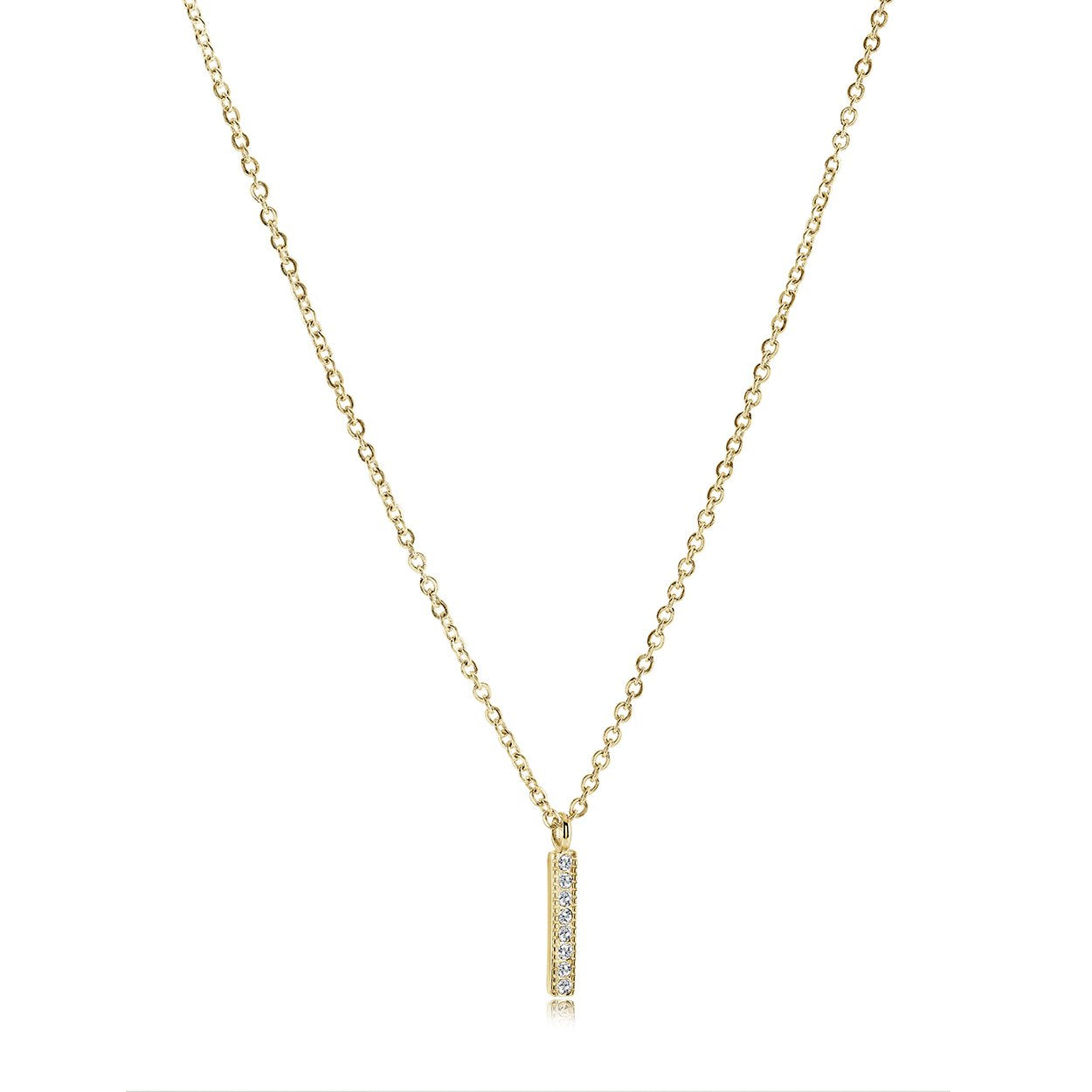 WHITE-CZ VERTICAL-BAR PENDANT