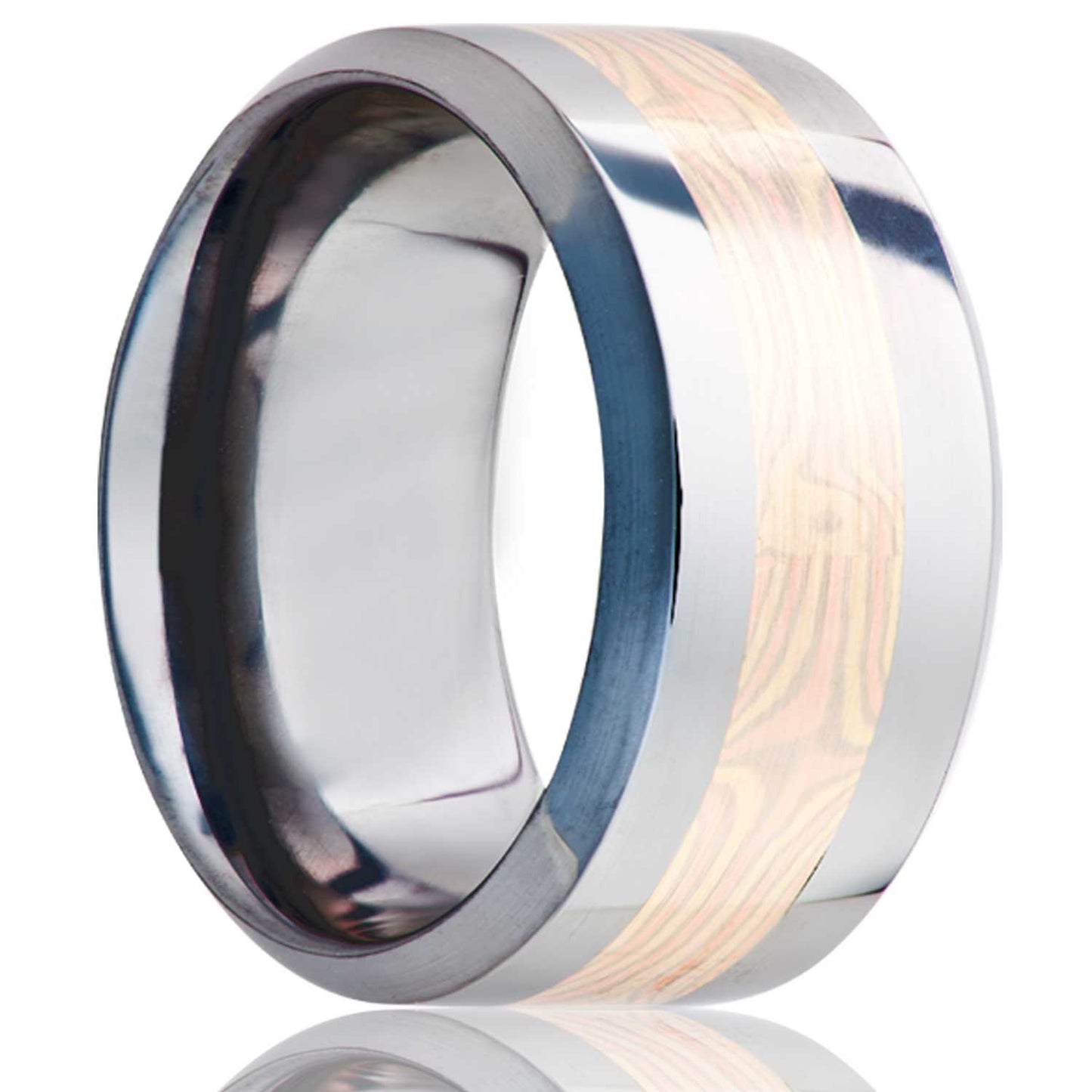 Cobalt Mokume Gane Ring Polished Finish Comfort Fit