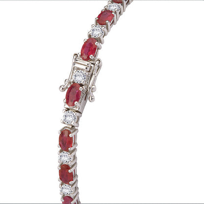 Diamond and Ruby Tennis Bracelet