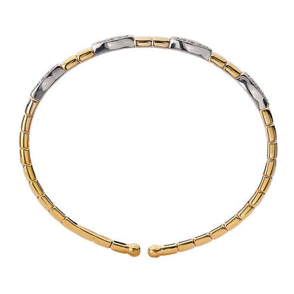 Two-Toned Diamond Cuff Bracelet