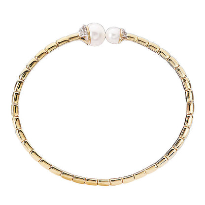 Pearl and Diamond Cuff Bracelet