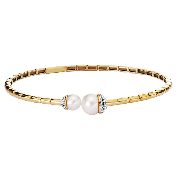 Pearl and Diamond Cuff Bracelet