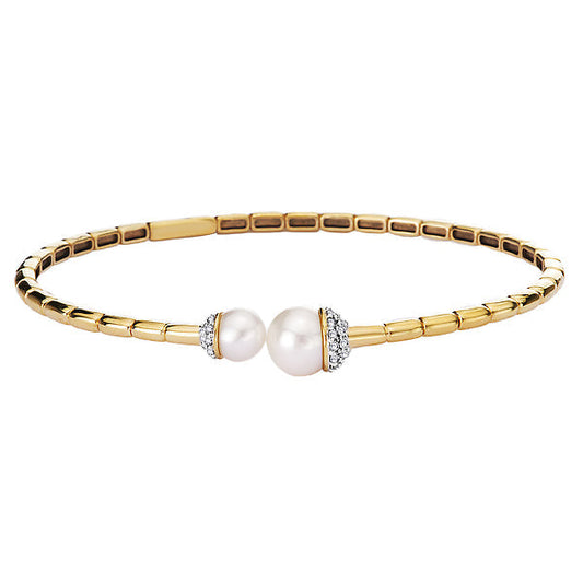 Pearl and Diamond Cuff Bracelet