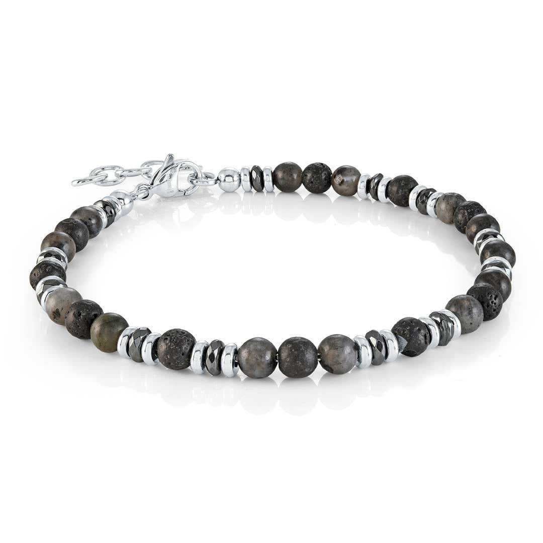 4MM LAVA & EAGLE'S EYE BRACELET