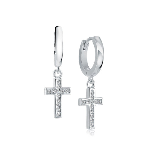 CZ CROSS EARRINGS