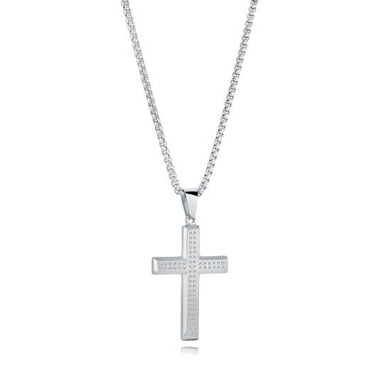 DOUBLE ROW CZ CROSS PENDANT