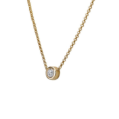 14kt Diamond Solitaire Necklace