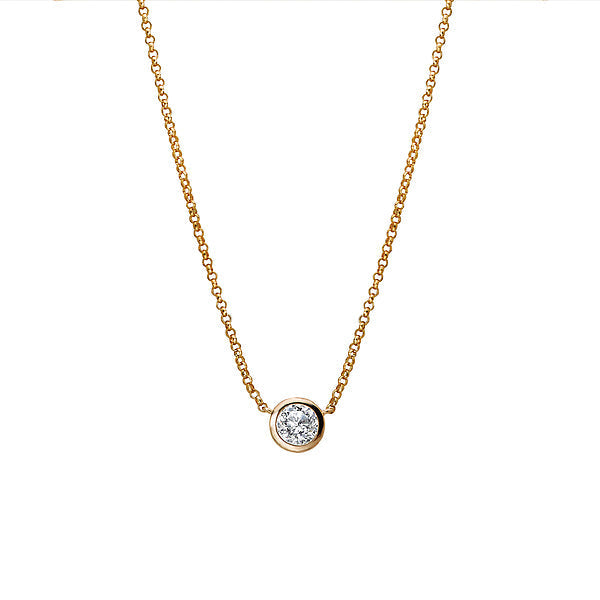 14kt Diamond Solitaire Necklace