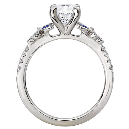 Sapphire and Diamond Semi-Mount Engagement Ring