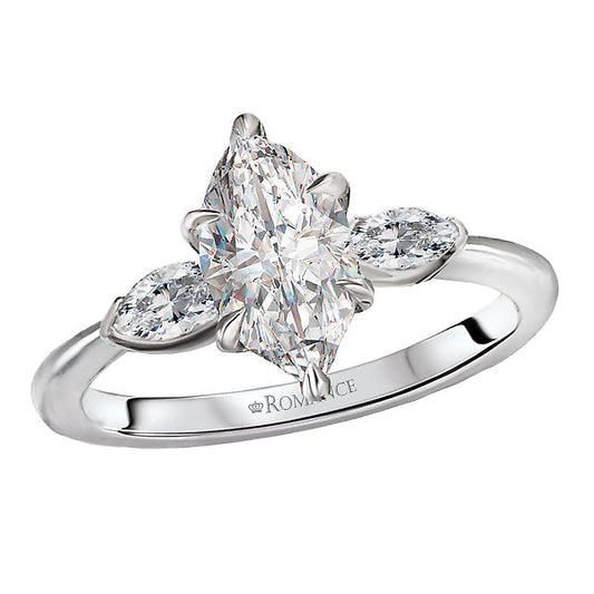 Diamond Semi-Mount 3-Stone Engagement Ring