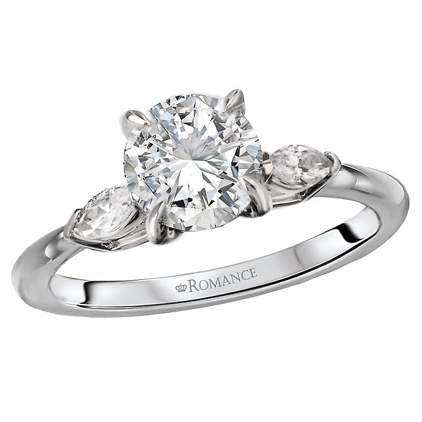 Diamond Semi-Mount 3-Stone Engagement Ring