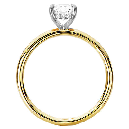 Diamond Hidden Halo Two-Tone Engagement Ring