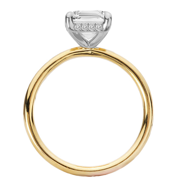 Diamond Hidden Halo Two-Tone Engagement Ring