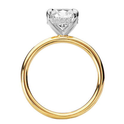 Diamond Hidden Halo Two-Tone Engagement Ring