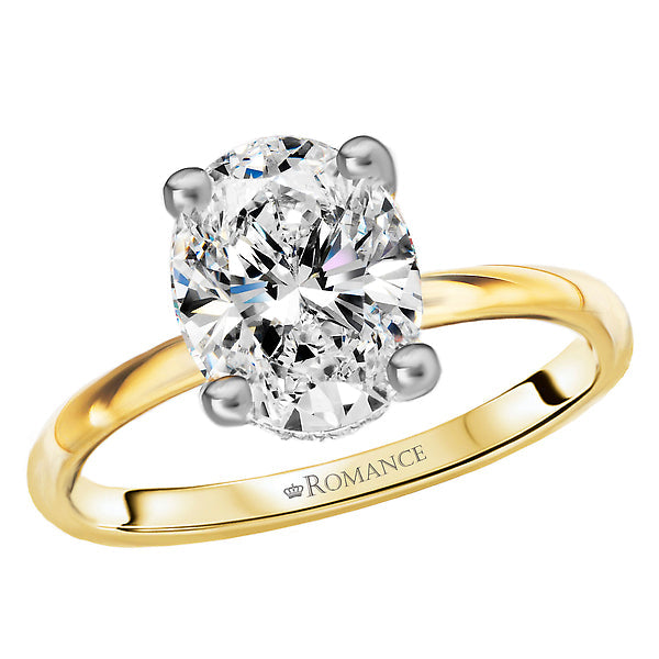 Diamond Hidden Halo Two-Tone Engagement Ring