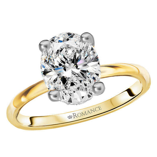 Diamond Hidden Halo Two-Tone Engagement Ring