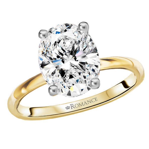 Diamond Hidden Halo Two-Tone Engagement Ring