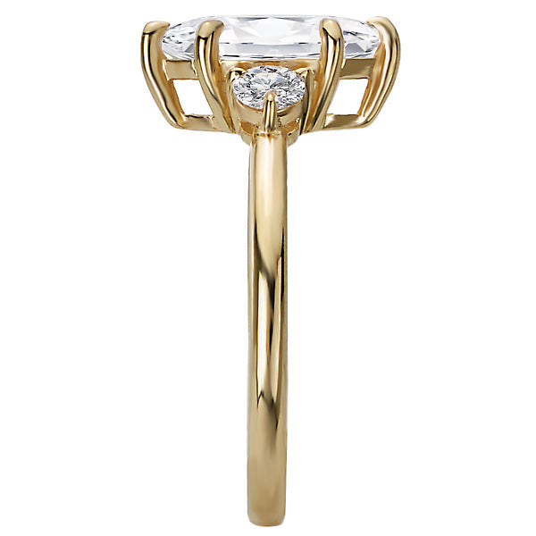 Three Stone Semi-Mount Diamond Engagement Ring