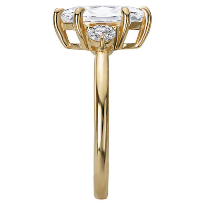 Three Stone Semi-Mount Diamond Engagement Ring