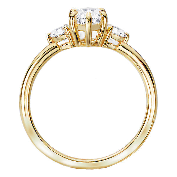Three Stone Semi-Mount Diamond Engagement Ring