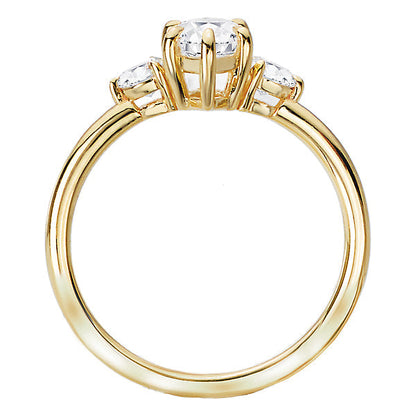 Three Stone Semi-Mount Diamond Engagement Ring