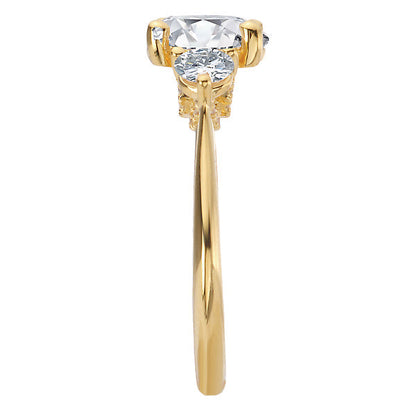 3-Stone Semi-Mount Diamond Engagement Ring