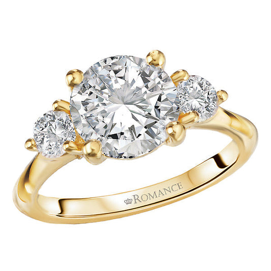 3-Stone Semi-Mount Diamond Engagement Ring