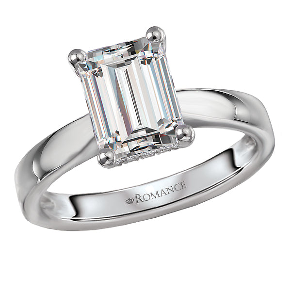 Hidden Halo Semi-Mount Diamond Engagement Ring